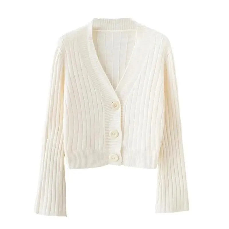 The Autumn Charm Ribbed Knit Cardigan