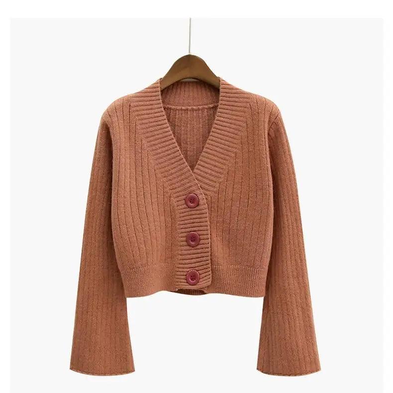 The Autumn Charm Ribbed Knit Cardigan