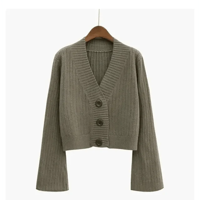 The Autumn Charm Ribbed Knit Cardigan