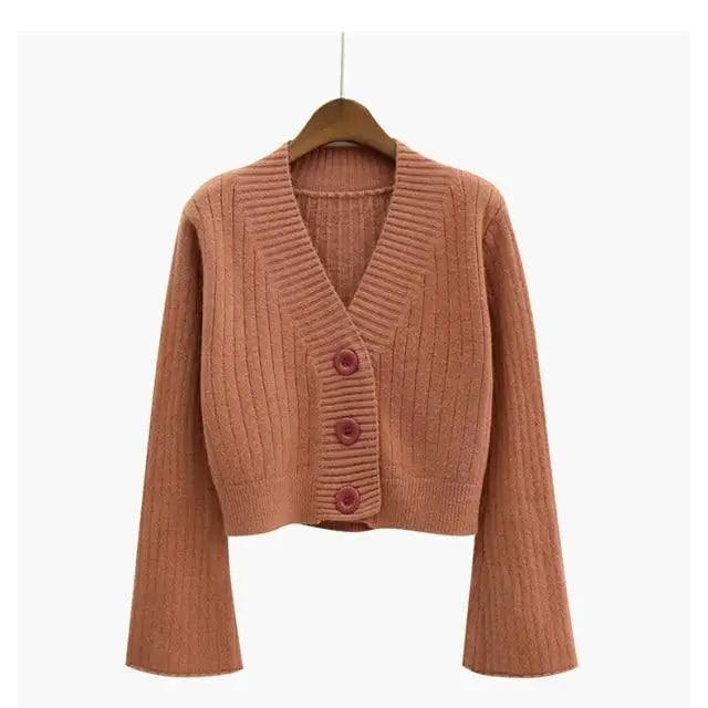 The Autumn Charm Ribbed Knit Cardigan