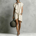 Women's Casual Short-Sleeve Solid Color Straight Dress