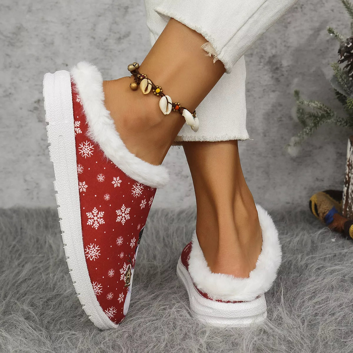 The Holly Snowman Holiday Slippers