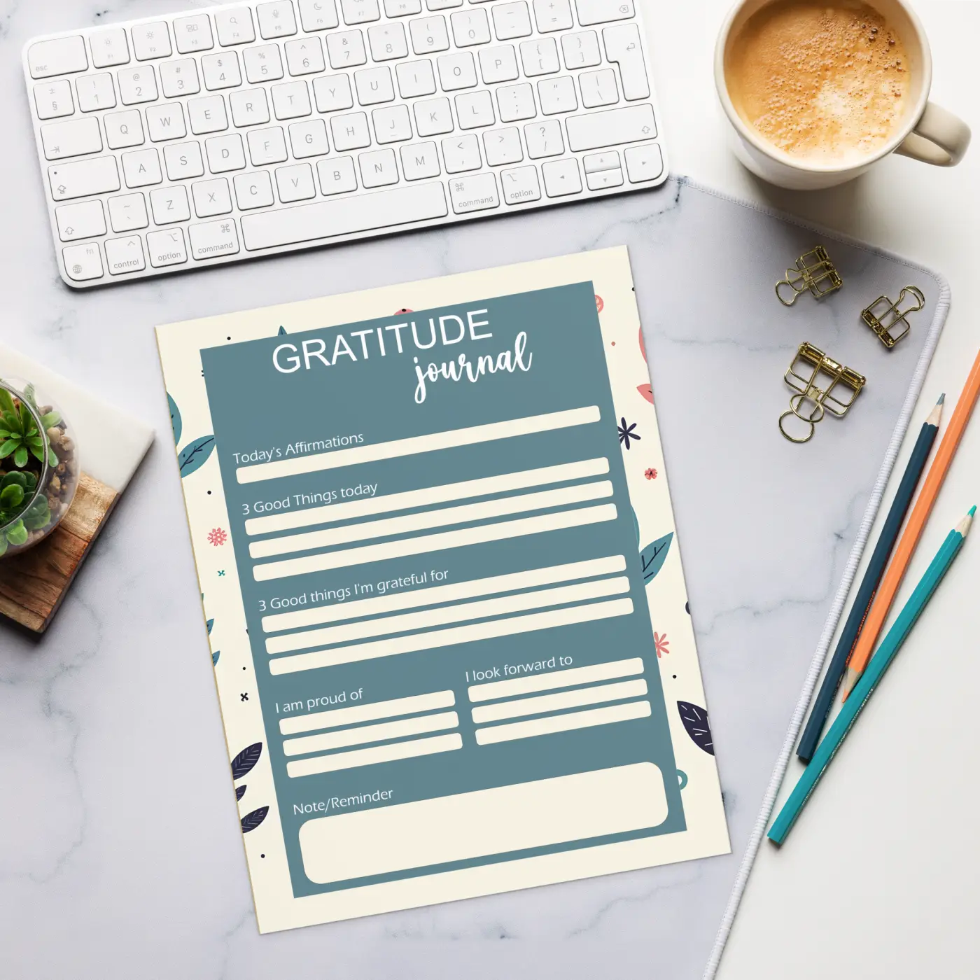 Chic Floral Gratitude Journal - Exquisite Floral Designs - Dipaliz
