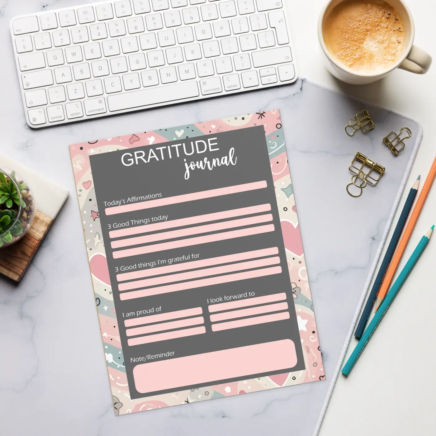 Artistic Journal Hearts Notepad - Daily Joy - Dipaliz