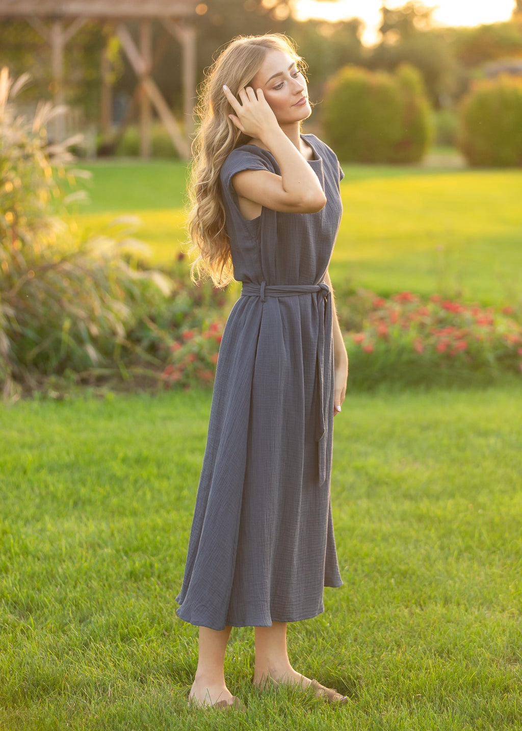 Lily Navy Midi Dress