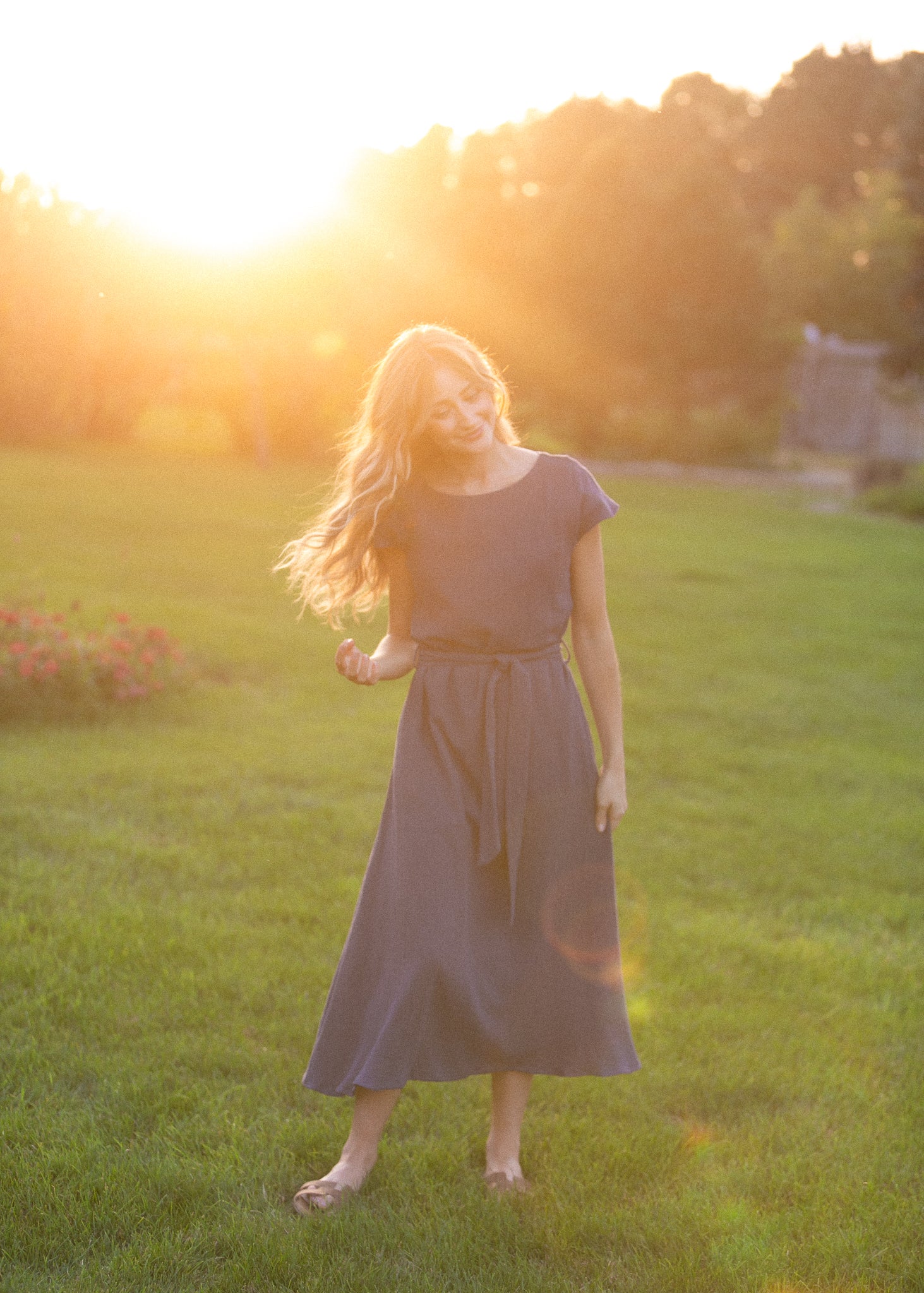 Lily Navy Midi Dress