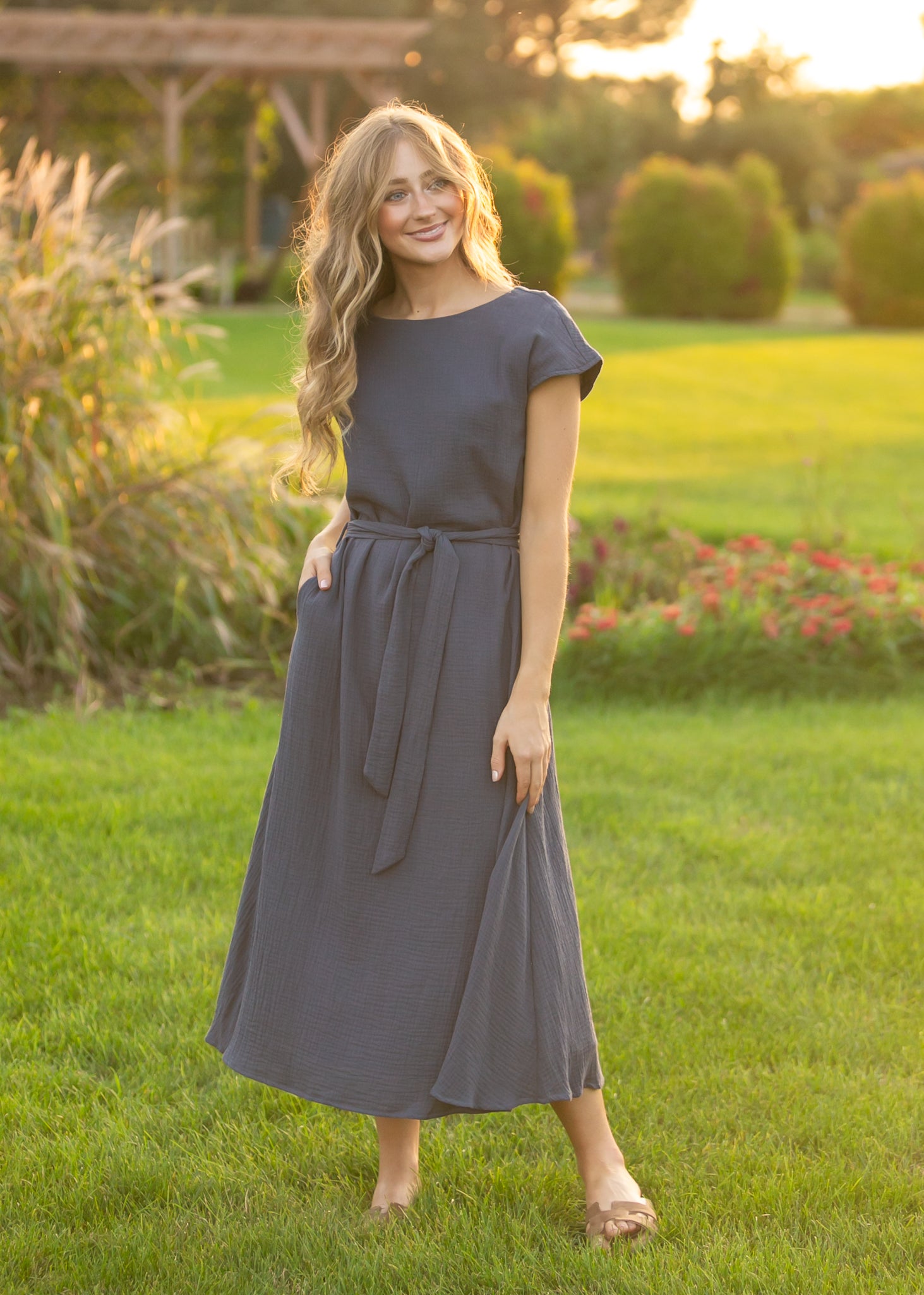 Lily Navy Midi Dress