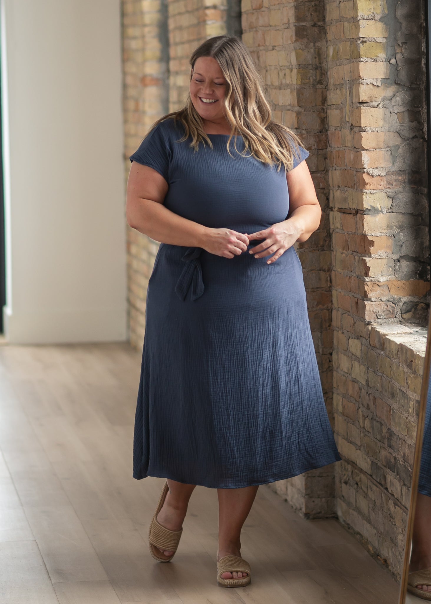 Lily Navy Midi Dress