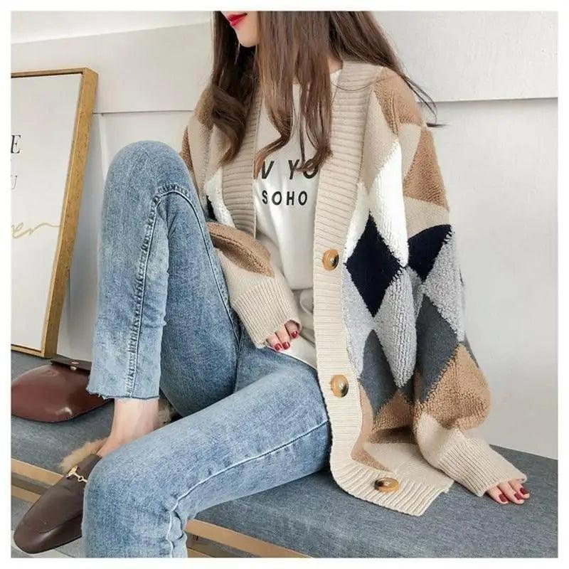 The Cozy Geo Knit Cardigan