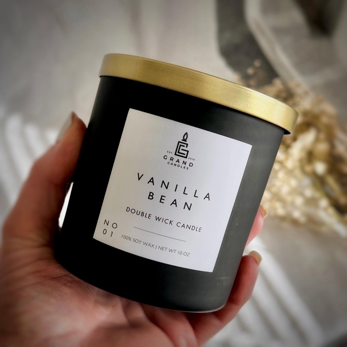 Calm Deluxe Vanilla Bean Soy Candle- The Chica Chic Collection