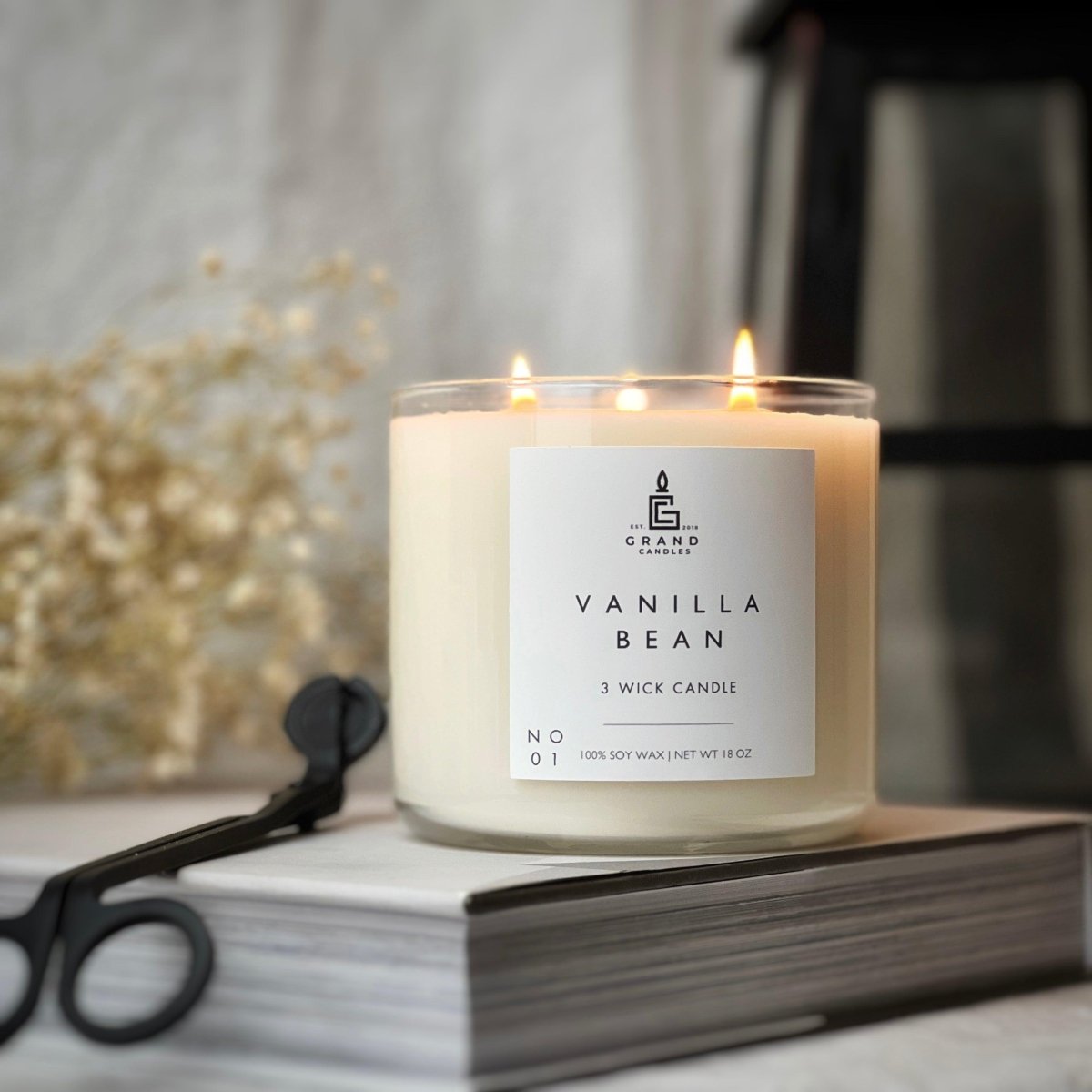 Calm Deluxe Vanilla Bean Soy Candle- The Chica Chic Collection