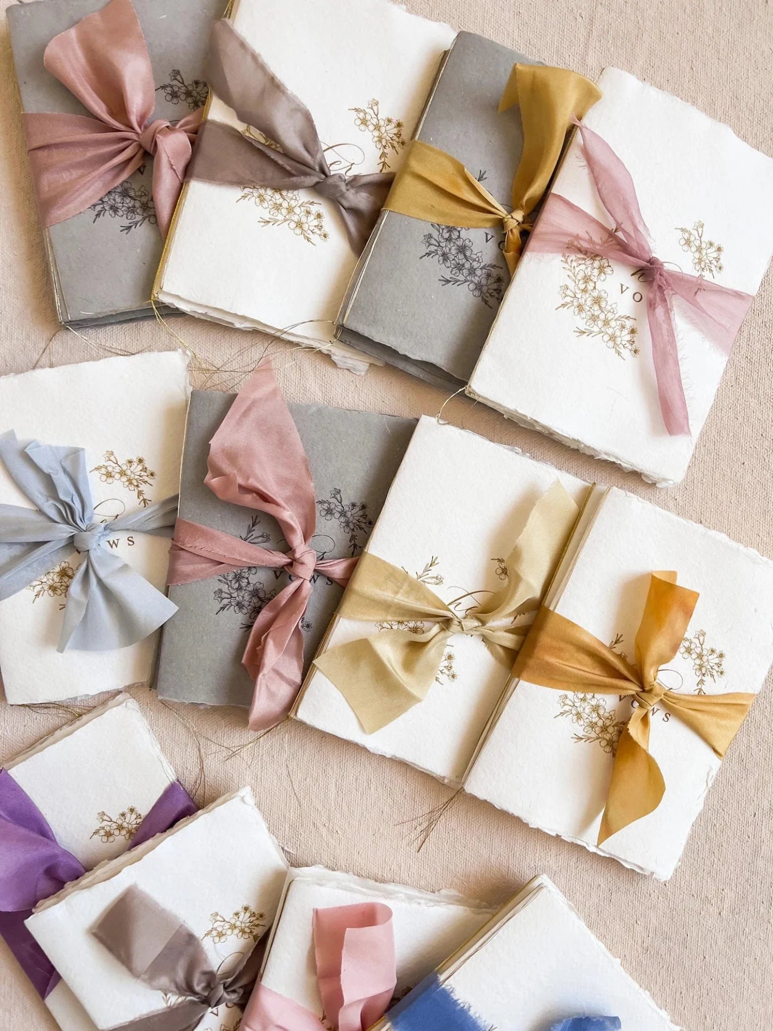 Gold Foil His and Hers Vow Book Set