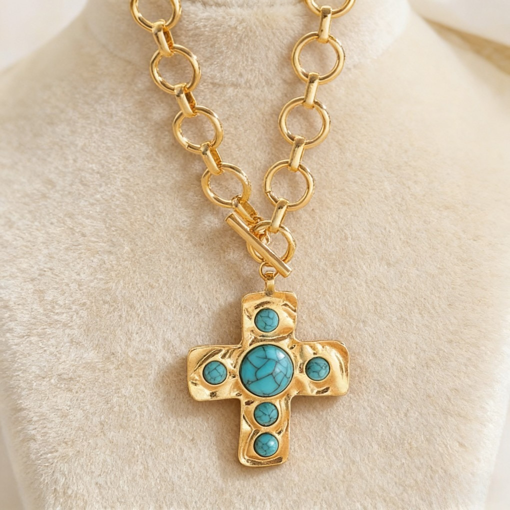 The Santa Fe Turquoise Cross Jewelry Set